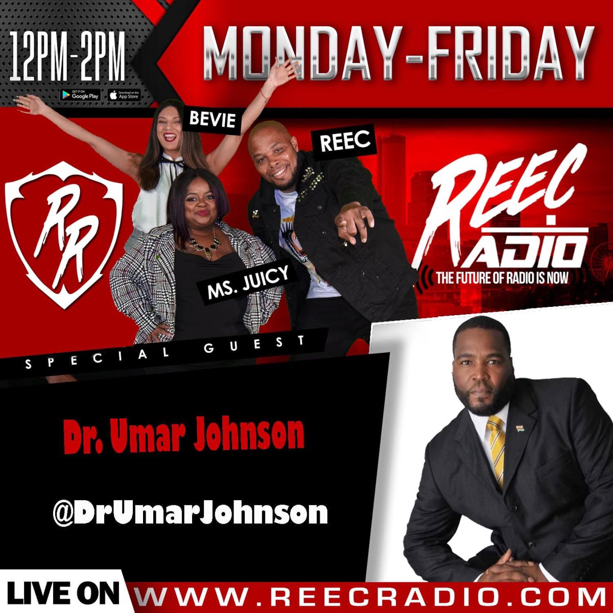 ReecSwiney's tweet photo. Today we have 3 guest in the building! Make sure you tune in! #reecradio #whoyouwit #radio #podcast #radiolife #atlanta https://t.co/a5zpq89Gz4