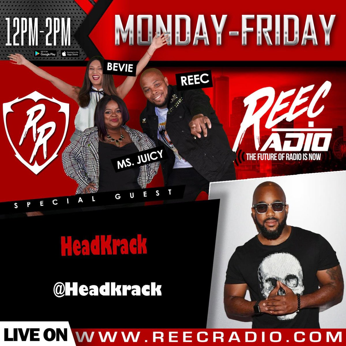 ReecSwiney's tweet photo. Today we have 3 guest in the building! Make sure you tune in! #reecradio #whoyouwit #radio #podcast #radiolife #atlanta https://t.co/a5zpq89Gz4