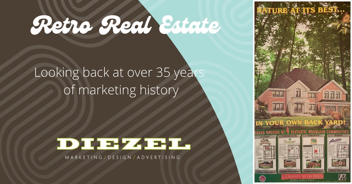 diezelstudio's tweet image. #26 - A home rendering resting on a treed background, what a novel concept! Even though the idea has been well used, in early ’98 it was the most effective way of getting each community’s best-selling feature across in this all-site ad. Credit to Indellible Concepts.