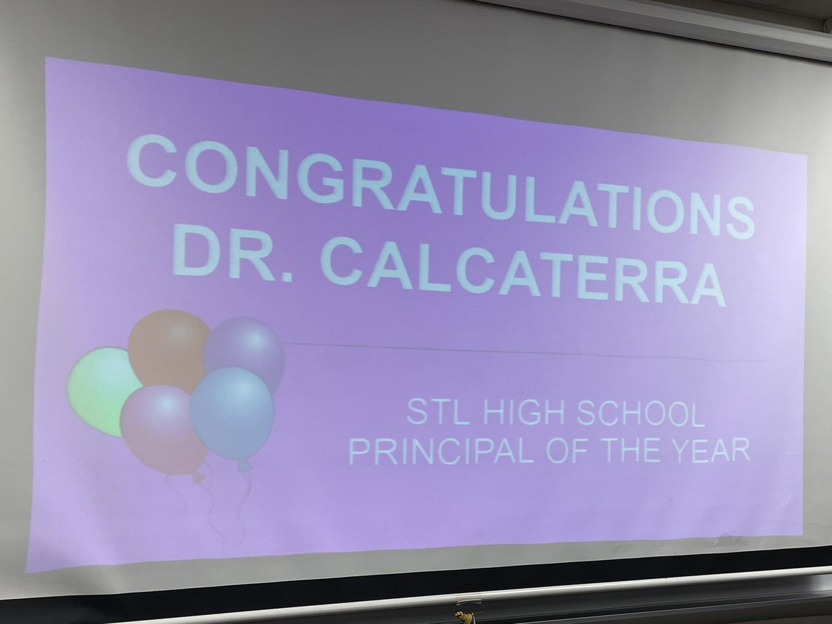 Congratulations to Lafayette High School Principal Dr. Karen Calcaterra - the St. Louis High School Principal of the Year!  What an incredible colleague &amp; leader!