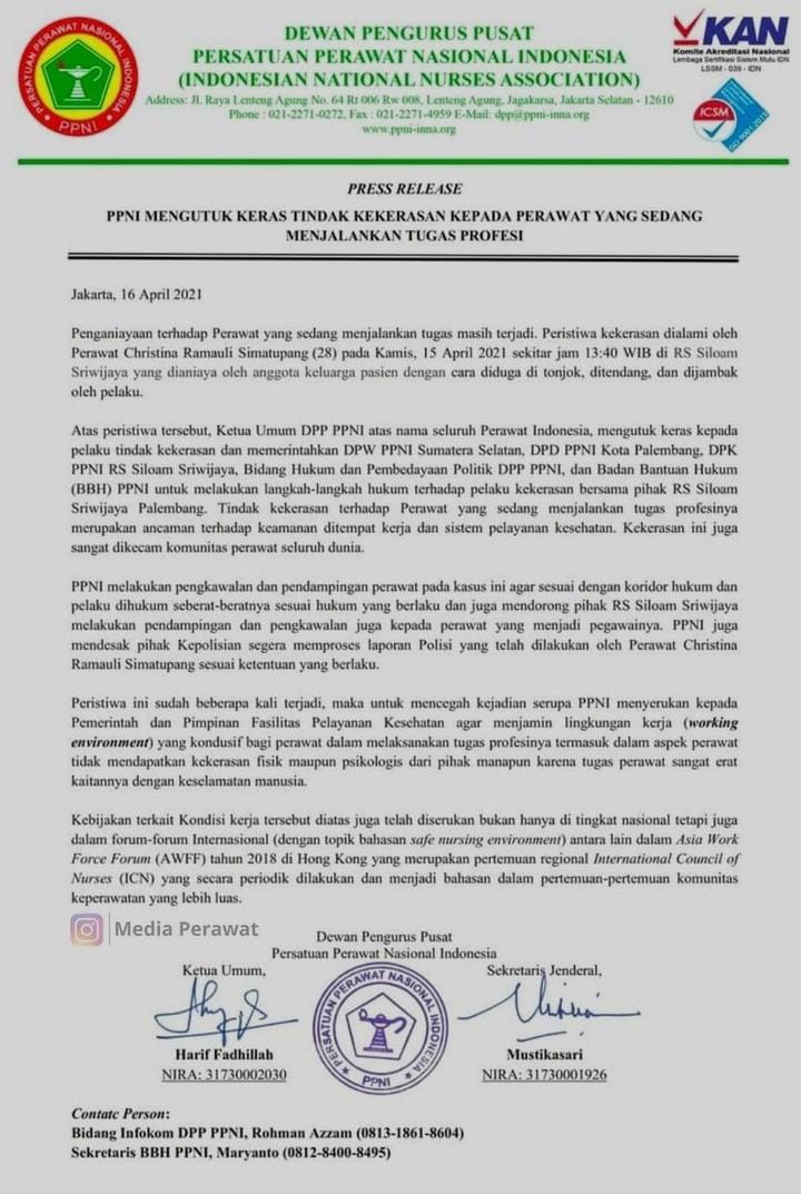 Pelaku kekerasan kepada perawat mesti dihukum! 

#SavePerawatIndonesia 
#stopkekerasantenagakesehatan