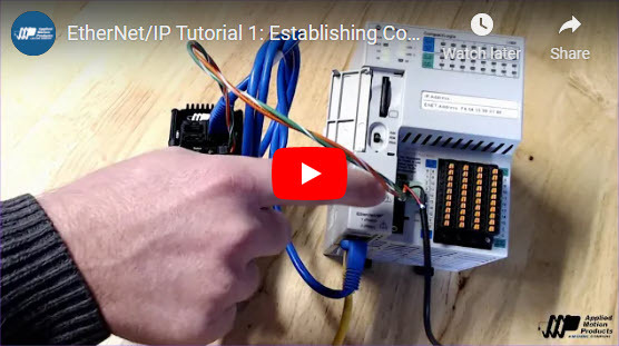 ampmotion's tweet image. Save time getting up to speed on EtherNet/IP and Studio5000 with this informative four-part video tutorial. Everything from basic communications to motion programming and hard-stop homing is covered. #StepSERVO #ampmotion youtu.be/9YARod4724U