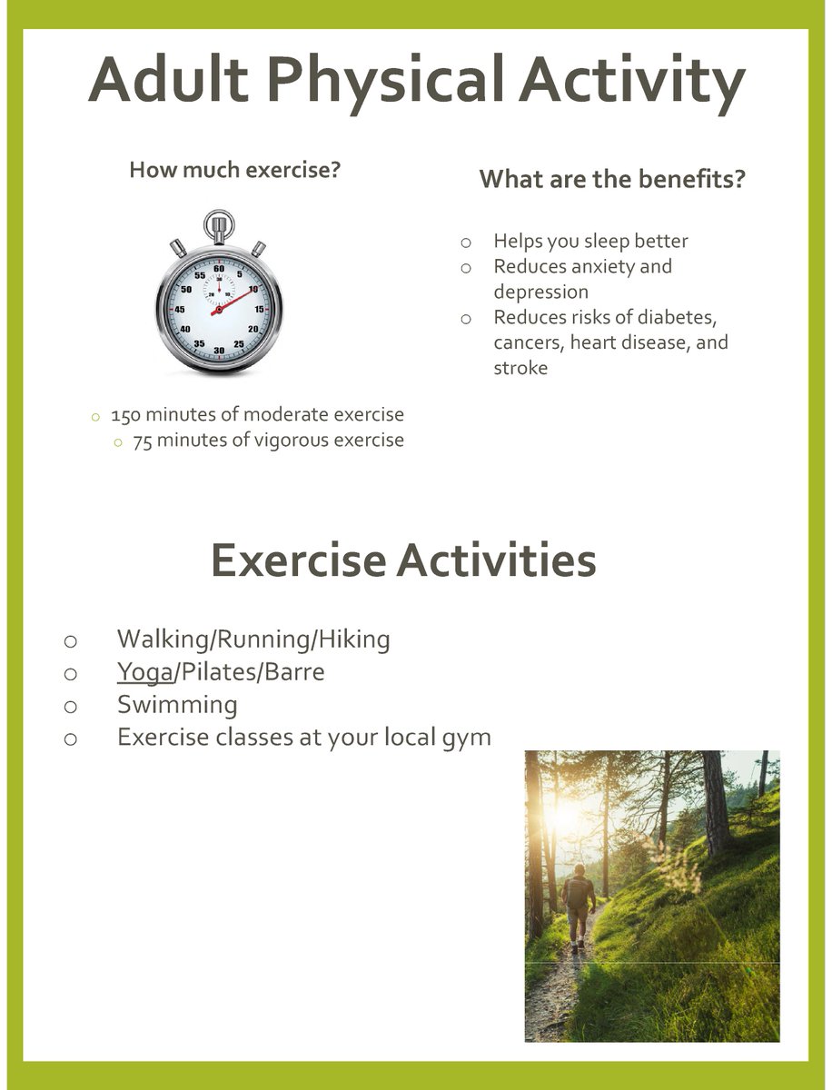 The second week's poster will cover adult's physical health!