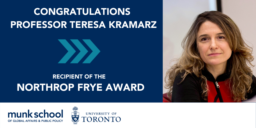 munkschool's tweet photo. Congratulations! @teresakramarz is one of this year's @UofT Award of Excellence recipients. 🎉

She has received the Northrop Frye Award for her innovative teaching, which includes building the @mymunkone program and developing a global classrooms model: https://t.co/3YDNPV8VPx https://t.co/mPwlfLzzSZ