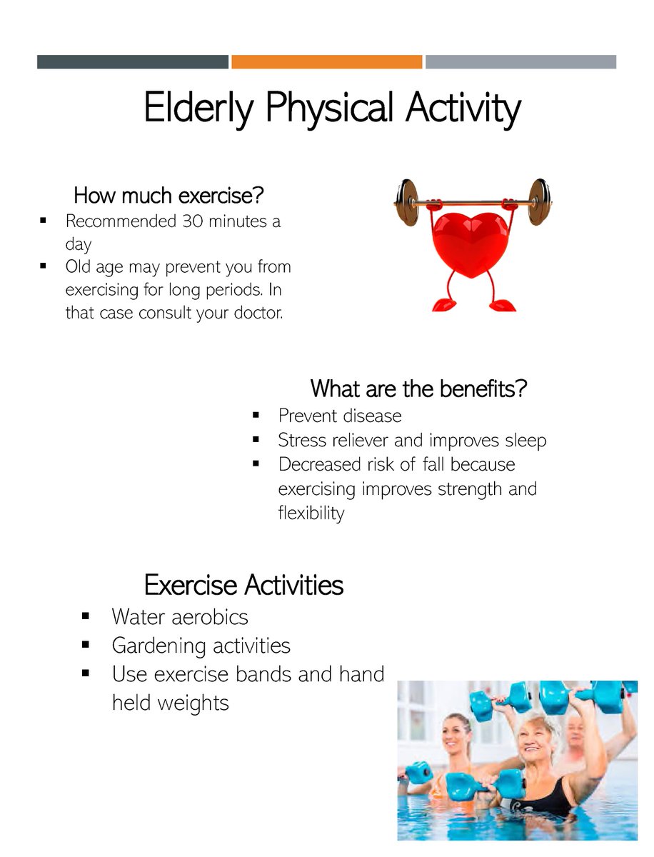 This week's poster will be cover physical activity when it comes to the elderly!