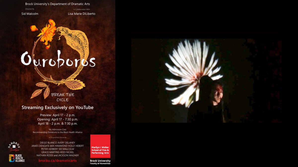 New review is now up on the blog! #DARTcritics dive into the new production “Ouroboros” from <a href="/sandbox_theatre/">Sandbox Theatre</a> <a href="/BrockuDART/">BrockU Dramatic Arts</a> Check out the blog for full story on this entirely original theatrical anthology: bit.ly/3afc0bK <a href="/miwsfpa/">Marilyn I. Walker School of Fine & Performing Arts</a> <a href="/brockhumanities/">Brock Humanities</a>