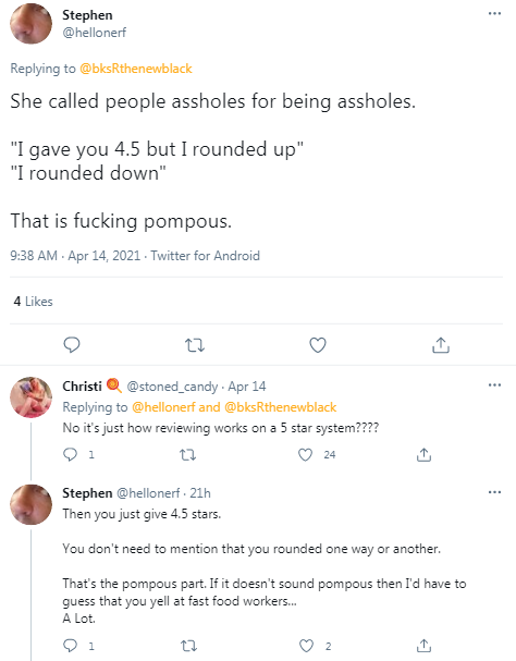 Lauren Hough apparently has stans They are... interesting people, several of whom do not seem to have a firm understanding of the situation they are commenting on.