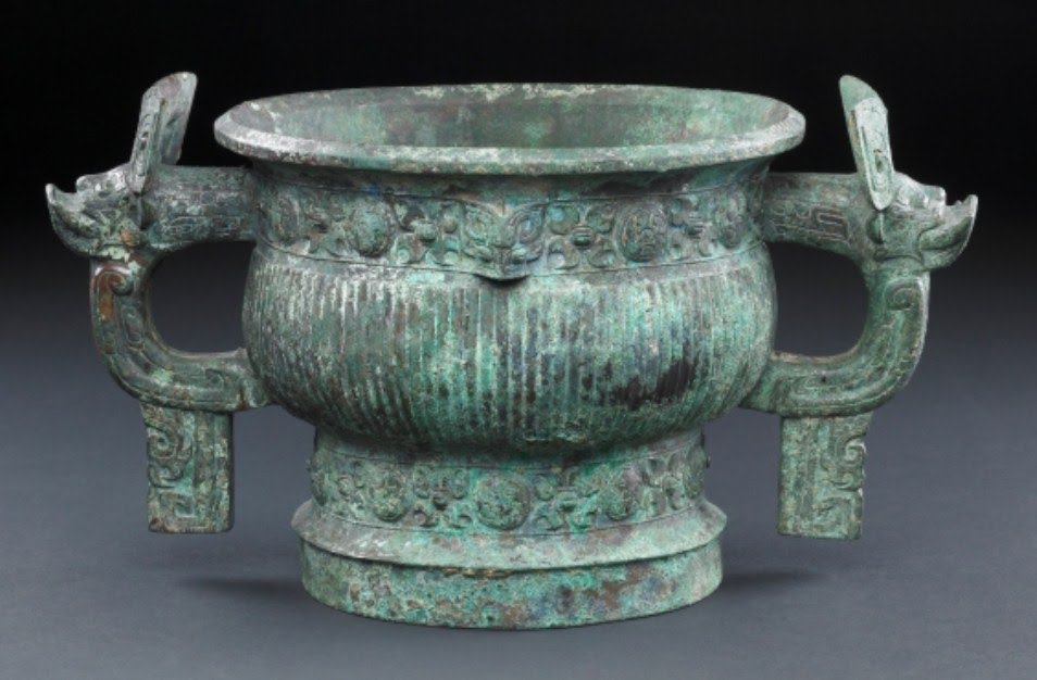 #CaedmonGrade5 is studying ancient China in #CaedmonSocialStudies. We talked about the Zhou ritual vessel and read about it from A History of the World in 100 Objects. What kind of animals do the handles look like?