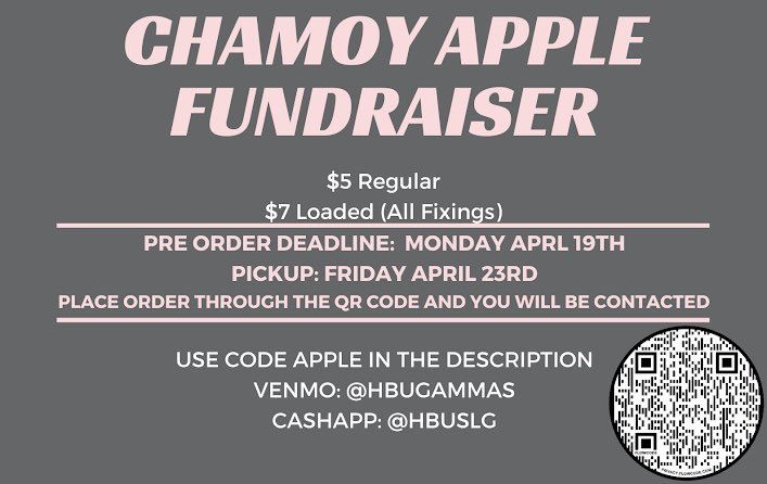 _hbugammas's tweet photo. Reminder, order your chamoy apple this weekend! https://t.co/P9ym716rZ1