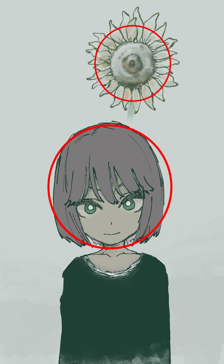 なんとなく 構図の考え方 びのイラスト