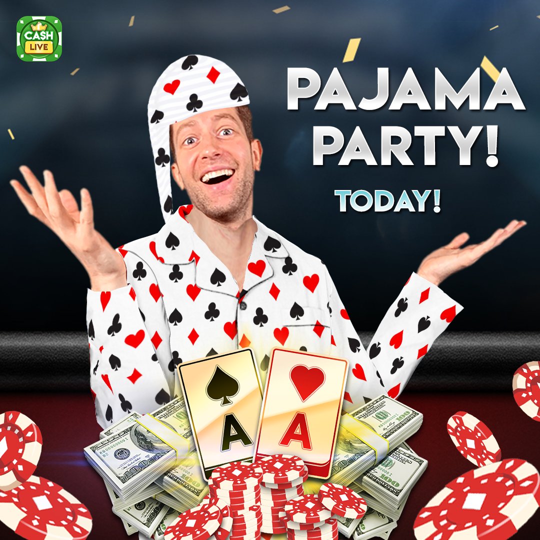 CashLivePoker's tweet photo. Today's the day you've all been waiting for....it's PJ DAY🛌Grab your jammies and make some cash! Cash Live has games at 3pm and 6pm today💰💥
https://t.co/mASgcE7fcc📲
#pajamaparty #pjs #pjstowork #friday #tag #follow #fun #poker #pokeronline #pokertable #freetoplay #earncash https://t.co/zth6RaIL3P