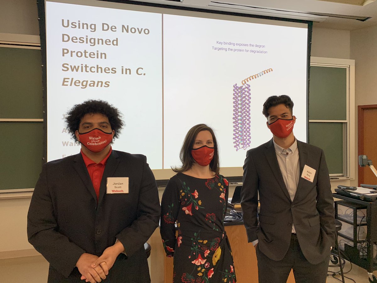 WabashChemistry's tweet photo. Proud of my @WabashCollege colleague and collaborator Erika Sorensen-Kamakian and her undergraduate scientists Jordan Scott and Adam Berg. Great presentation and nice kickoff to the Celebration! @Go2Wabash #ugradresearch https://t.co/3Ajythwqgr