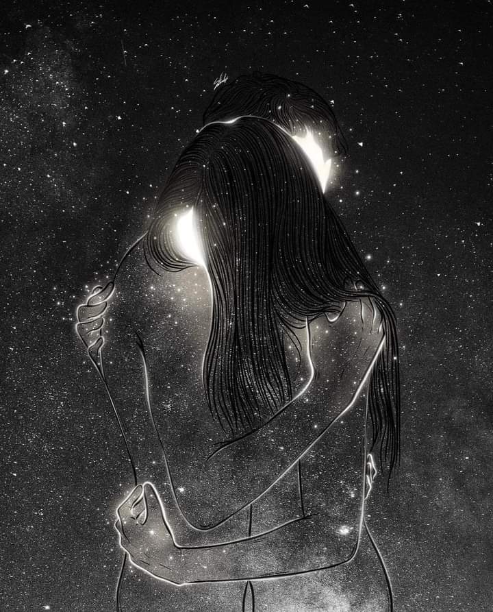 “Estamos hechos de partículas que han existido desde el instante que se creó el Universo. Me gusta pensar que esos átomos viajaron 14 billones de años en el tiempo y en el espacio para crearnos, para que pudiéramos estar juntos y hacer entre los dos un todo”.