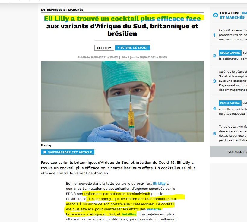 32Fennec's tweet image. N&apos;avez-vous pas entendu la douce musique médiatique récente comme quoi les vaccins ne sont plus une solution magique mais une clef.
Comme par hasard une nouvelle clef voit le jour.
HCQ, Ivermectine ?
tutut non le retour bientôt de Ely lili et Gilead...
capital.fr/entreprises-ma…