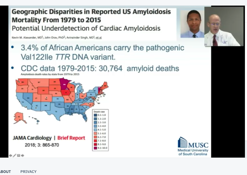 JohanaFajardDNP's tweet photo. Always honored to hear my mentor #DanJudge speak. Geographical disparities in Amyloidosis diagnosis due to lack of clinicians looking for it. #FightAmyloid in the South East @Amyloid_MUSC #ChangingWhat'sPossible @MUSChealth @RyanTedfordMD @LitwinSheldon @MUSCCardFellows https://t.co/9BofIajmqE