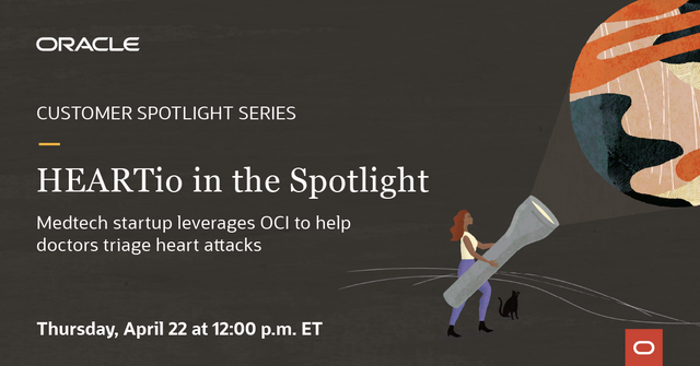 Join the next <a href="/OracleCloud/">Oracle Cloud</a> Customer Spotlight to hear how #startup HEARTio is using #OCI to develop breakthrough, lifesaving medical device. #cloud bit.ly/32je4vd