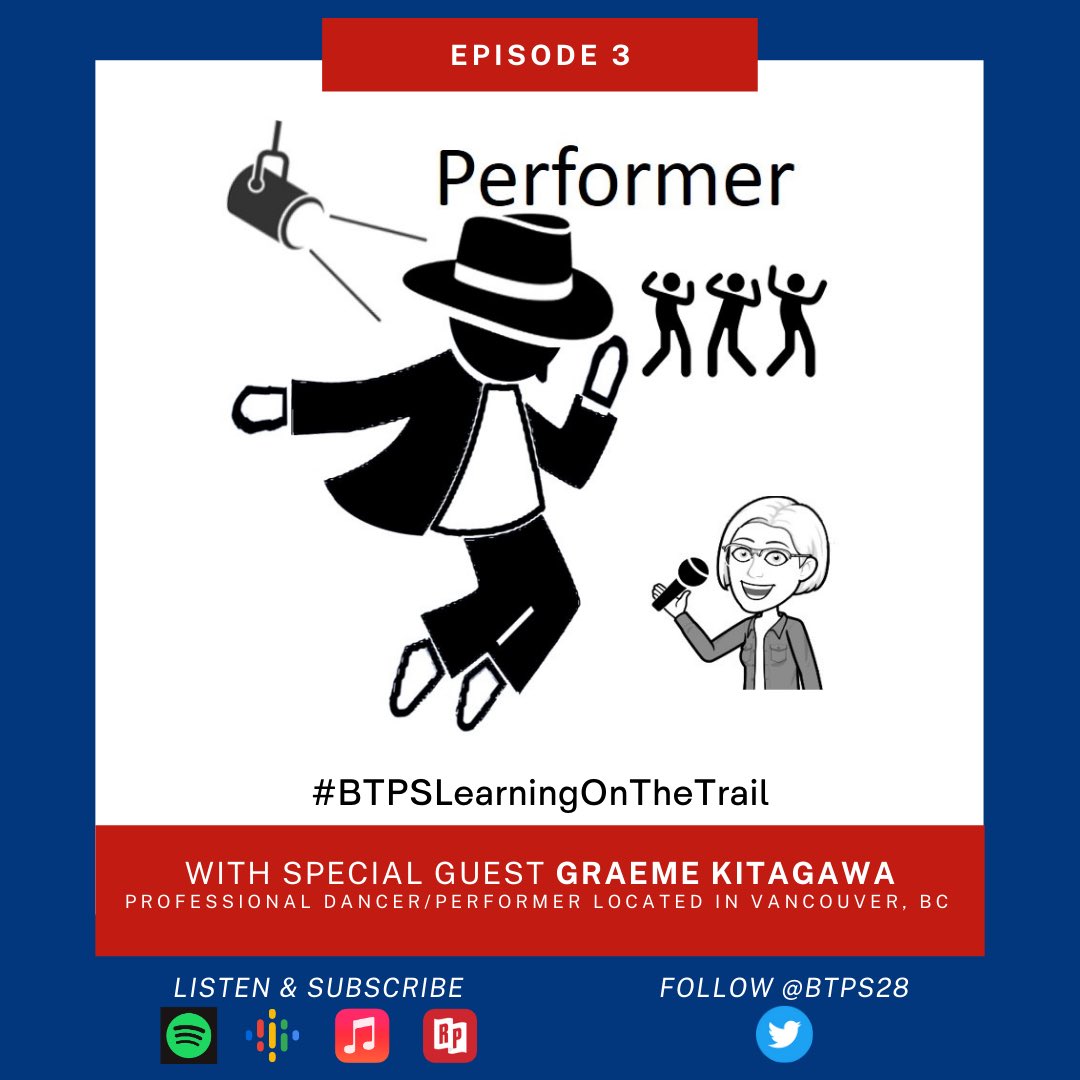 Excited to share this podcast episode! <a href="/BTPS28/">Buffalo Trail Public Schools</a>  <a href="/ruth_tkachyk/">Ruth Tkachyk</a> <a href="/GPSD6/">Grasslands Schools</a> EP 3: Learn about Professional Dancers with special guest Graeme Kitagawa. Dancer/Performer located in Vancouver, BC. 🎤

Spotify: open.spotify.com/episode/37nW0w…