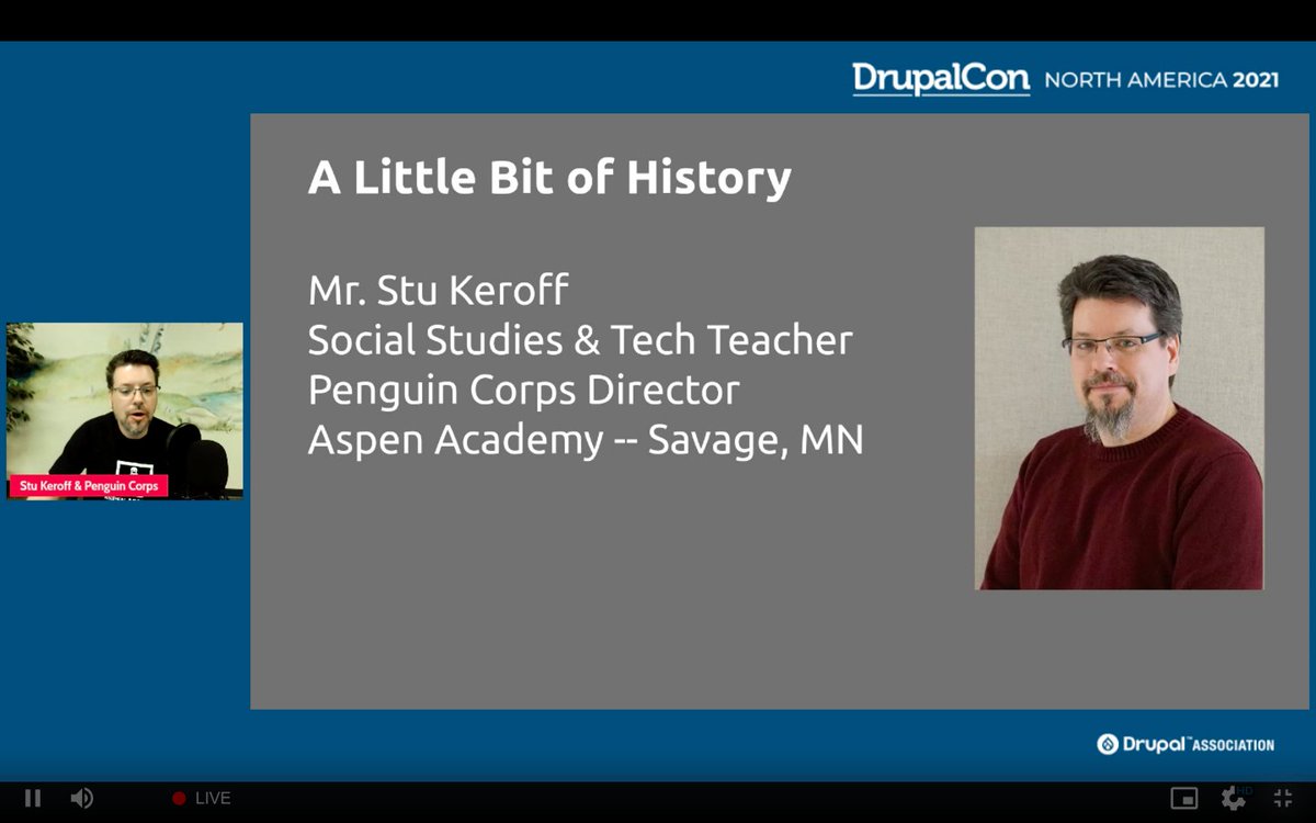 SurabhiGokte's tweet image. You just cannot miss &quot;School Needs Open Source, Now More Than Ever&quot; session in the final day of @DrupalConNA. The session is presented by @studoeslinux and his team of #PenguinCorps