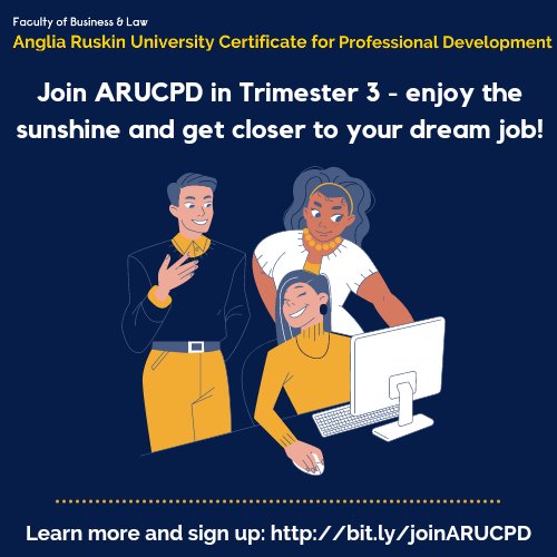 Drumroll! By popular demand and following great interest in our ARUCPD this year, we have decided to run more modules in summer! 🥳 
#ARUCPD provides a great opportunity to get on-the-job skills, increase knowledge outside of your degree, and develop wider avenues for networking