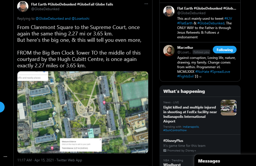 I'll start a new thread that's easier to follow.All I wanted to show is Pi (π) & how they use it for their things they place on earth. I will use the same place again London, b/c I already have done London many X & know places.227 Miles or 365 Kilometers place the decimal any: