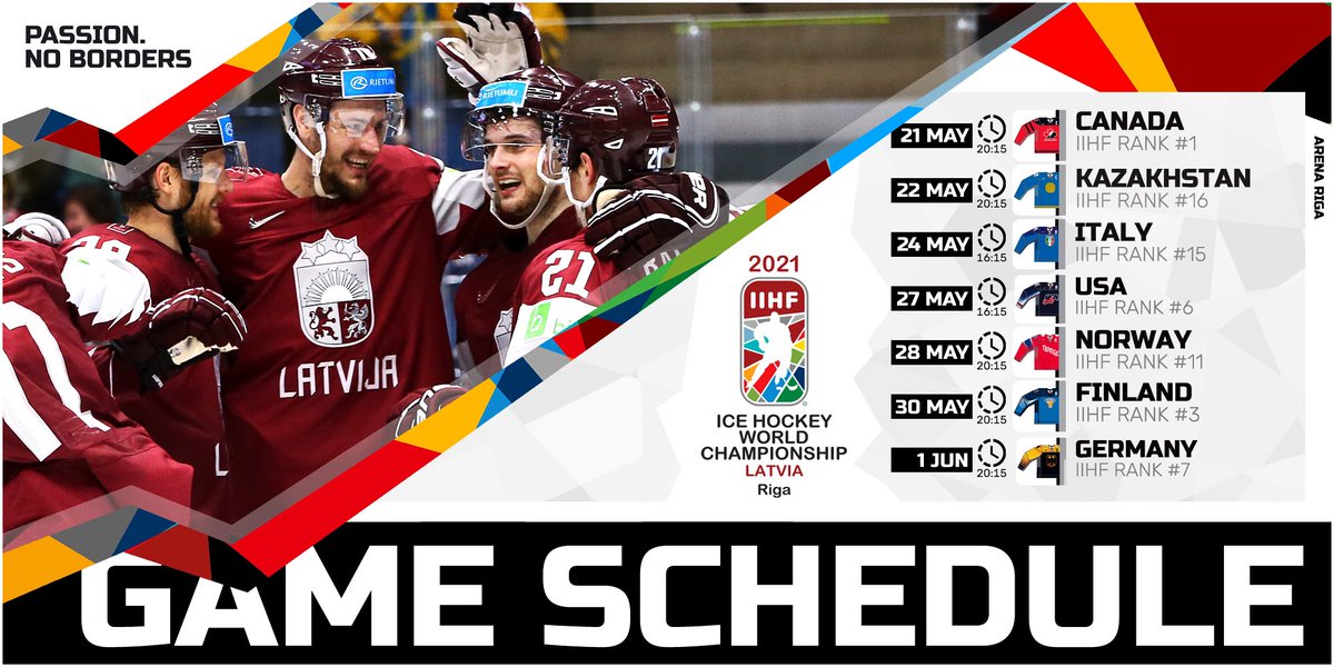 2021iihfworlds On Twitter Ole Ole Ole Team Latvia 2021 Iihf Wm Will Kick Off With The Match Against Canada But Group Stage Latvians Will Finish Against Germany Fantastic And