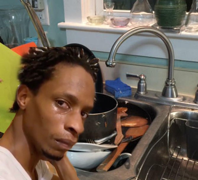 When you washing dirty dishes and somebody puts a plate in the sink