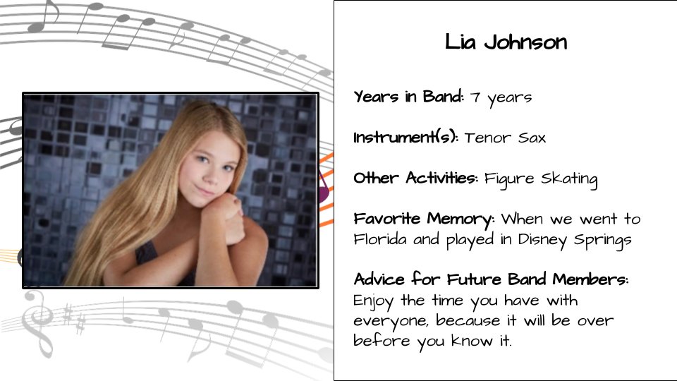 TRFProwlerBands's tweet photo. Prowler Bands want to celebrate our senior band members as we approach our April 22 concert. Our next featured senior is Lia Johnson

Thank you, Lia, for the great memories! https://t.co/gE8LHX2E5x