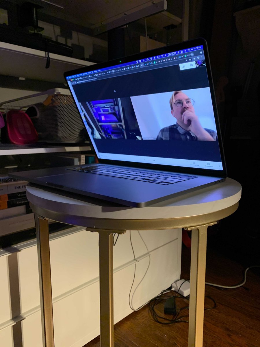 Doing hardware development during COVID lockdowns has presented some challenges. Also: opportunities! Here is Metafold 3D CTO <a href="/Mesh_Geometry/">Daniel Hambleton</a> deep in video conference with.... our 3D printer.