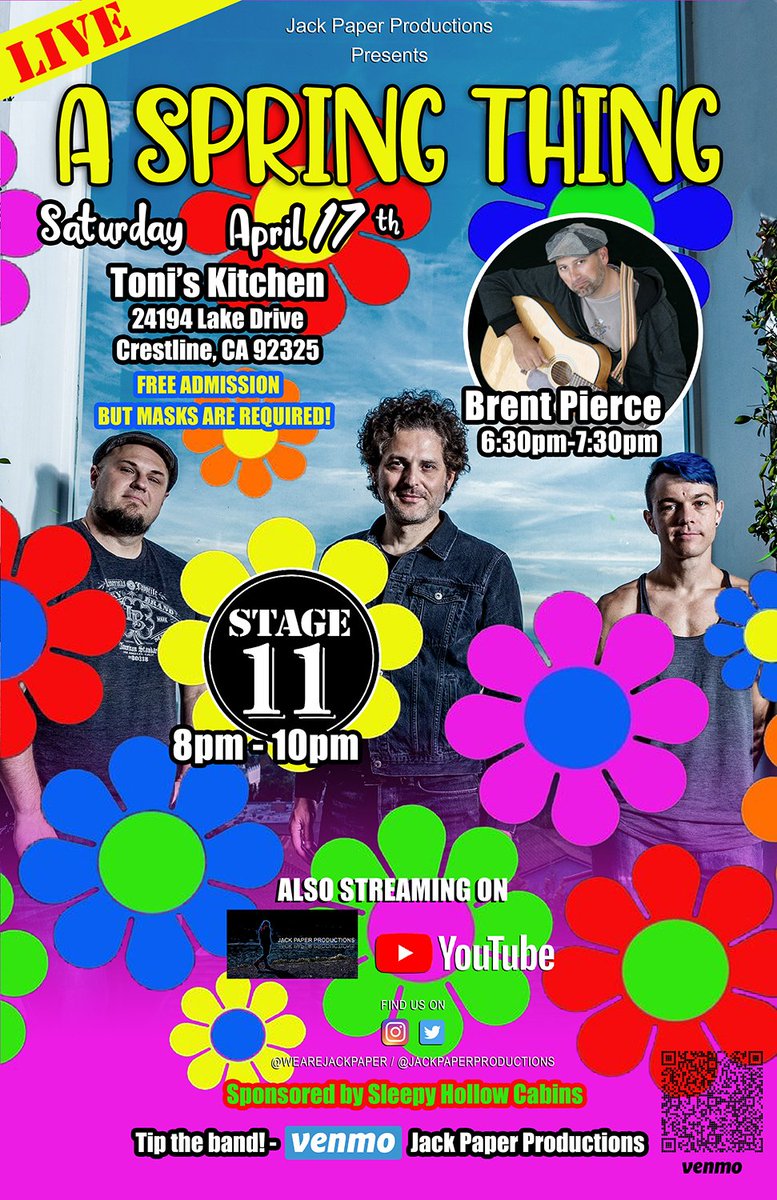 AwkwardAppeal's tweet photo. Join us #online https://t.co/WXYdYivBjV
 Saturday, 4.17.2021
@Stage11music #brentpierce 🎶
#toniskitchen #crestlineCA #lakegregory
@WeAreJackPaper @LaChristo
#livestream #youtube #indiemusicawareness 
#socialdistance #wearamask #stage11trio https://t.co/gwBTYubOfa