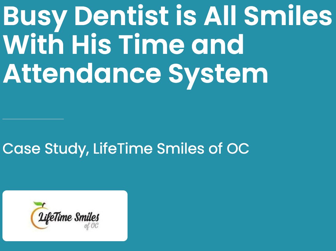 timerack's tweet image. #Dentist offices want to focus more on teeth and less on #businessoperations  See why Dr. Kareem Abraham of LifeTime Smiles of OC leverages Timerack's boosts #employeemorale 

timerack.com/case-studies/l…