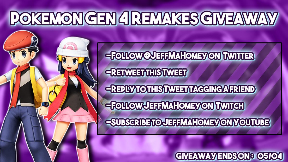 🎊 ~GIVEAWAY TIME~ 🎊 To celebrate the release of the Gen 4 Remakes I will be giving away ONE copy of YOUR choice of either Pokemon Brilliant Diamond or Pokemon Shining Pearl. Just follow the directions in the link/image below to enter! 👇 👇 👇 gleam.io/zNTmA/pokemon-…