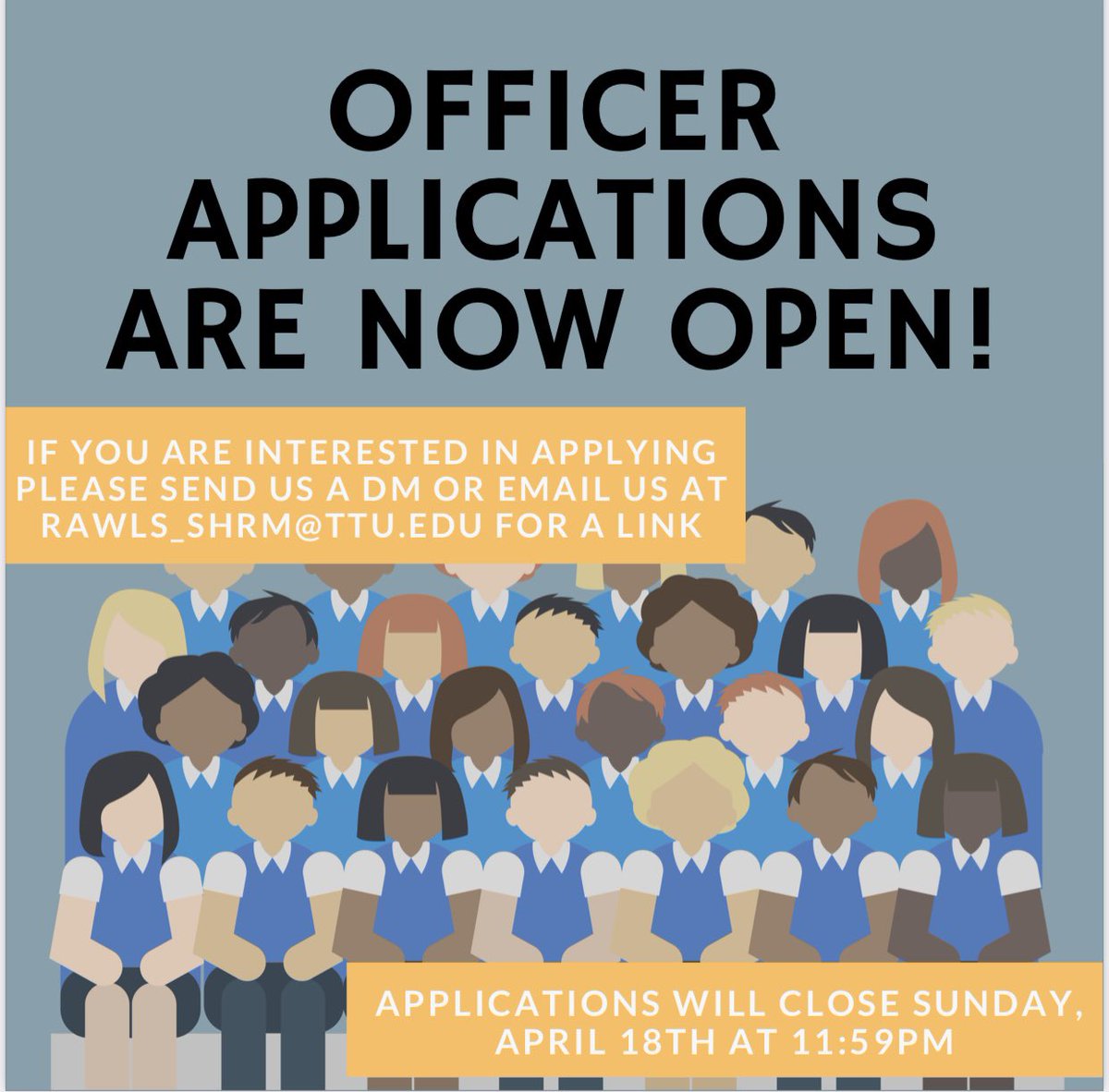We would love for you to apply! 

All majors are welcome and all positions have openings! Tell your friends and follow us to stay updated.