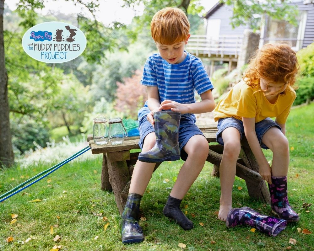 Let them explore the outdoors by hosting a Welly Walk fundraiser in May! Sign up at peppapigwellywalks.org. #peppapigwellywalks #muddypuddlesproject #childhoodcancer