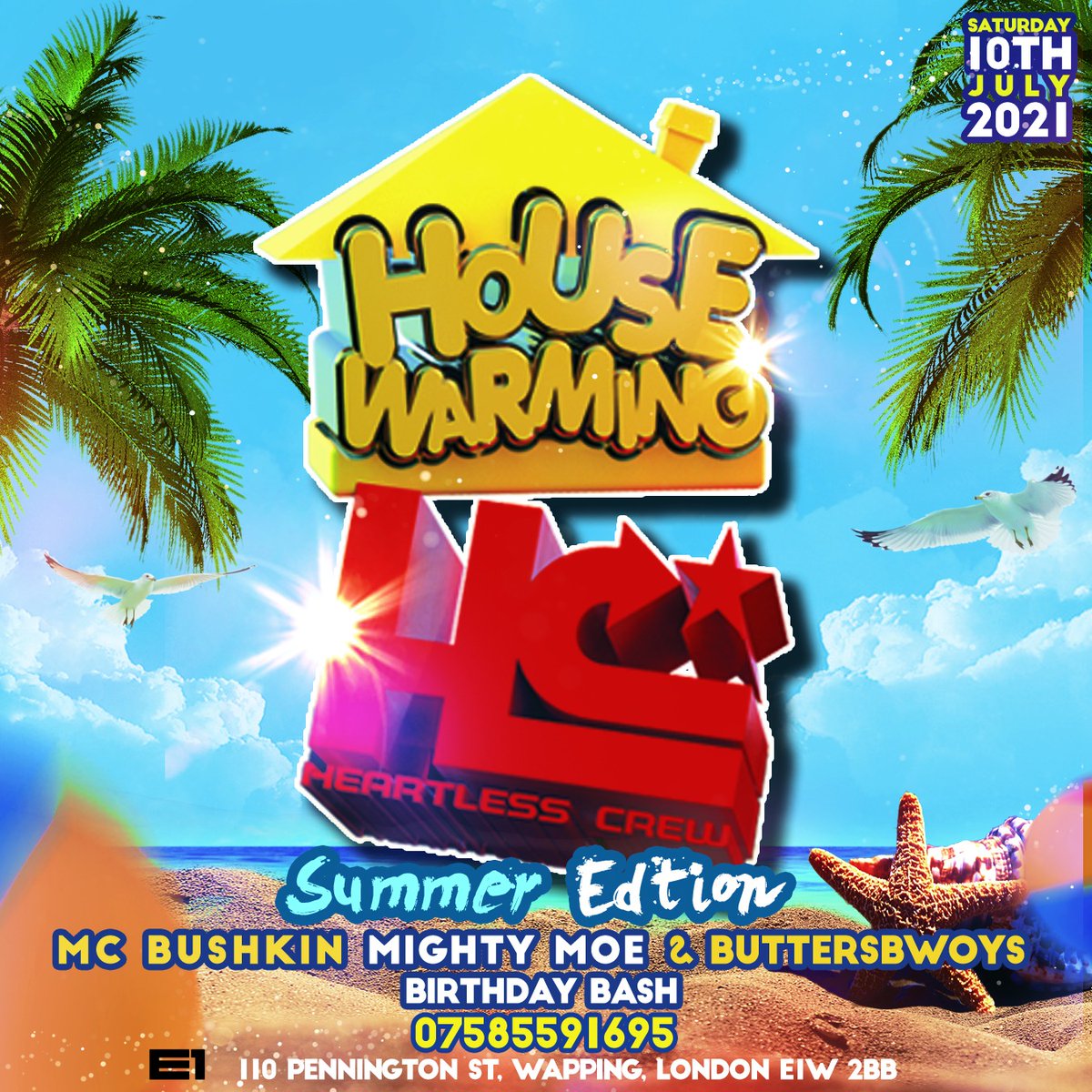 House Warming &amp; Heartless Crew link up, Sat 10th July. For tixs shoobs.com/events/56170/h… <a href="/HeartlessCrew/">Heartless Crew</a> <a href="/DJSUPAD/">DJ SUPA D</a> <a href="/djpioneer/">DJ Pioneer</a> <a href="/DJSpoony/">DJ SPOONY</a> <a href="/djmasterstepz/">MASTERSTEPZ</a> <a href="/djkismet/">Kismet Don</a> <a href="/Carlosaries/">Carlos Aries</a> <a href="/coldsteps/">Mr Respek My House</a> <a href="/mcspideyg/">Spidey G UK/LONDON 🇬🇧 TRINIDAD 🇹🇹 ✝️🕷🎤</a>