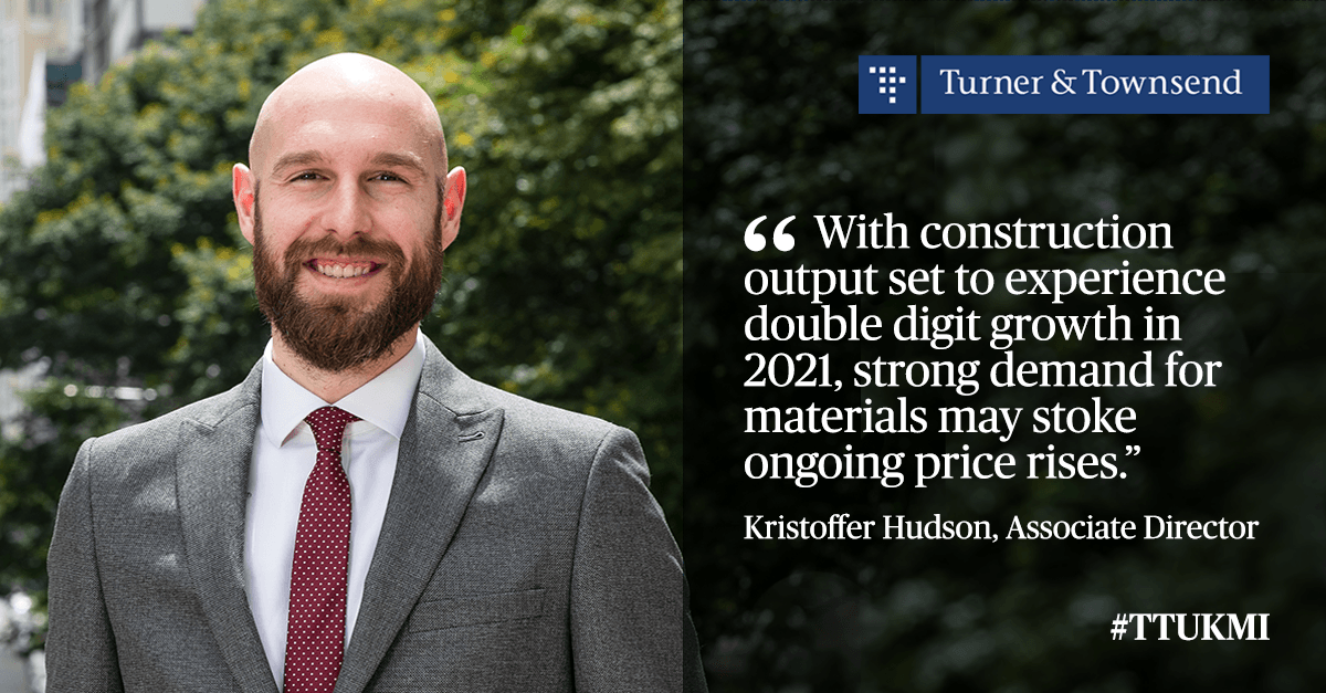 turnertownsend's tweet photo. As the #UKeconomy unlocks, there is an opportunity for a green recovery and #construction sits at the heart of this.
Our latest #TTUKMI explains the economic outlook for 2021 and how the UK's acceleration to #NetZero may add to inflationary pressures: https://t.co/ACMDXcI1vt https://t.co/8qx93PVXN6