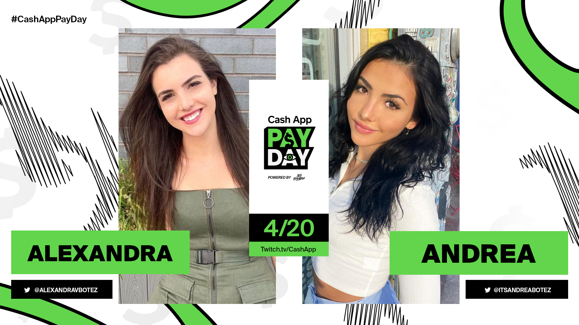 100 Thieves on X: The Chess queens of Twitch are next up on the @CashApp  guest list, welcome @alexandravbotez & @itsandreabotez to the  #CashAppPayday show as Team Botez!  / X