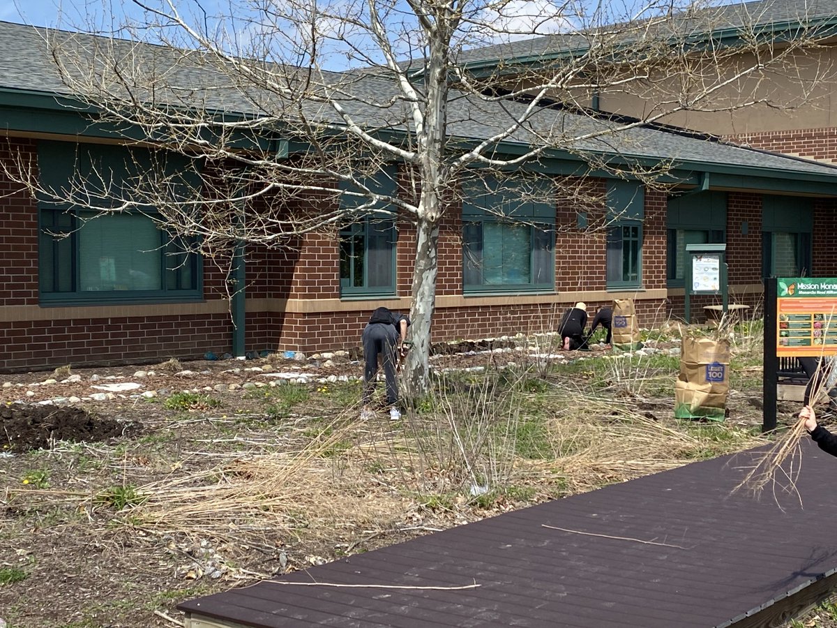 Great spring afternoon cleaning up the Oak Trace butterfly garden! 🦋