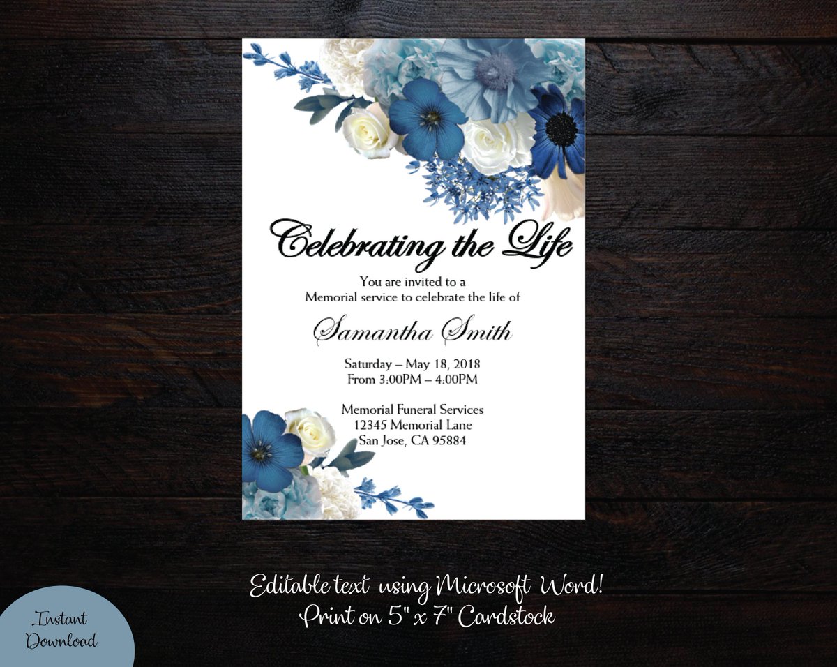 Mourning Invitation Cards Funeral Editable Template Memorial Inside Funeral Invitation Card Template