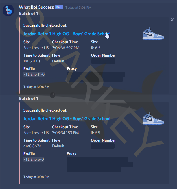 SharkeyCooks's tweet image. Group:@_KOTC 
Bot:@whatbotsuccess
 Proxy:@SmtProxies
 Gmail:@SammyGmails
 
Whatbot go BRrrrr on queue-it