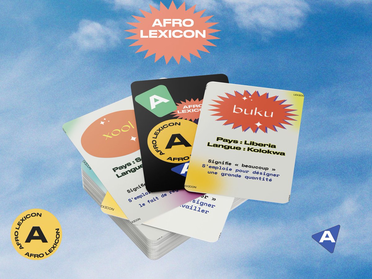 AfroLexicon's tweet photo. BONNE NOUVELLE ... Les cartes Afro lexicon sont disponibles avec en bonus un sticker reprenant le visuel du recto de la carte ! 52 cartes - 32 langues - Afrique sub saharienne, Europe, Caraïbes, Amérique du sud ! RDV ici -> https://t.co/m8Q6I4wyAZ https://t.co/HHtyOjnLhM