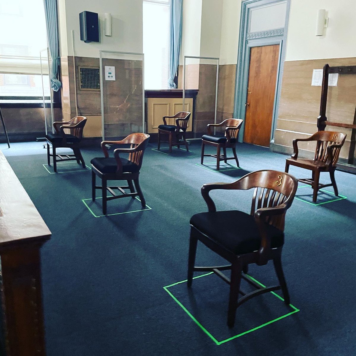 VSCPLAW's tweet image. Yesterday, the partners of @VSCPLAW  toured the revamped and socially distanced courtrooms for civil jury trials at City Hall with Judge Anders. We’re all looking forward to getting back in the courtroom (six feet apart!) ⚖️💼🗣👊
#vscplaw #yourfightisourfight #phillytriallawyers