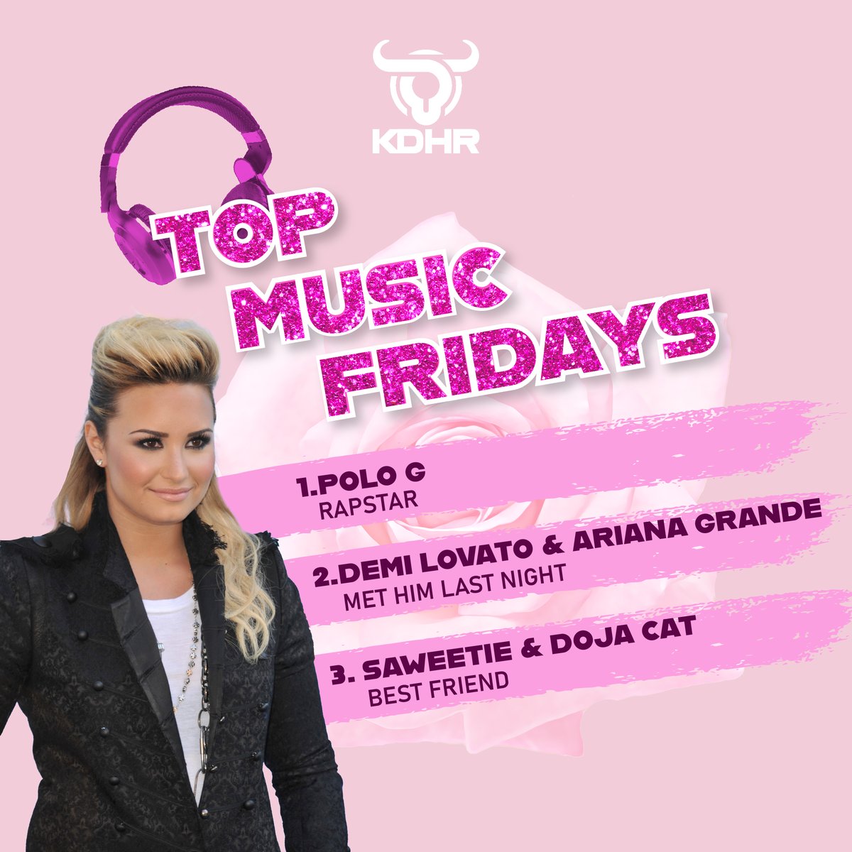 ⭐Top 3 songs this week ⭐
1️⃣Rapstar- Polo G
2️⃣Met Him Last Night- Demi Lovato &amp; Ariana Grande
3️⃣Best Friend- Saweetie &amp; Doja Cat