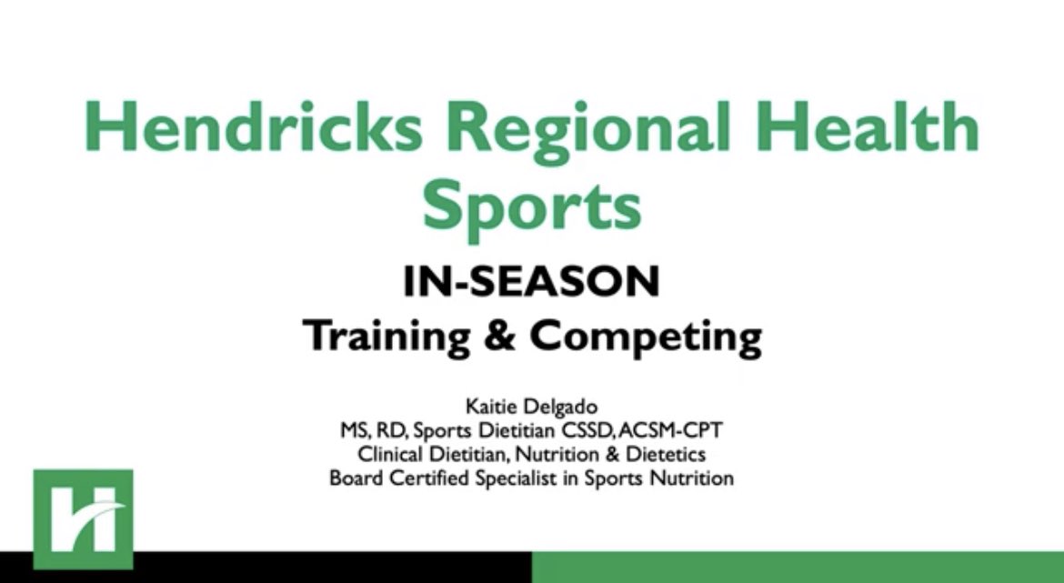 CoachDSmith32's tweet photo. Thank you @SuperKate_HRH  for sharing your time and expertise! Sports Nutrition for Athletes: Presentation #2: In-Season Nutrition. Very impressed by our student-athletes participation and feedback! @AvonHighschool @OrioleTweets @HendricksHealth #HRHSportsNutrition https://t.co/uxGGUtGrnY