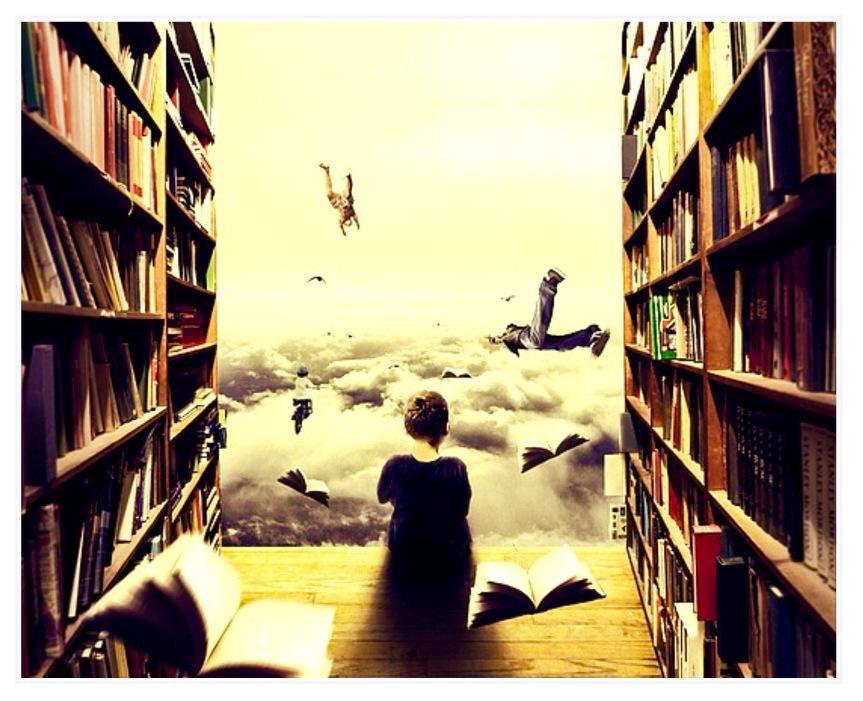 Lesen öffnet die Tür zu neuen Welten, während man bequem im Bett liegt und mit offenen Augen träumt. 
Gute Nacht