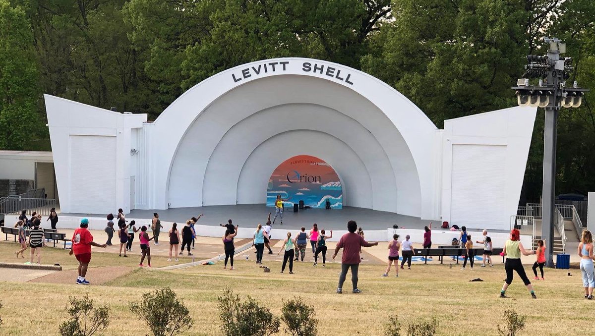 Experience #CardioKickboxing at 10:30am &amp; Gentle #Yoga at 11am outside at the @LevittShell Health &amp; Wellness Series tomorrow! These free outdoor classes are open to the community. Sign up at levittshell.org/healthseries. 

#KrocMemphis #LevittShell #GetOutside #MemphisTN