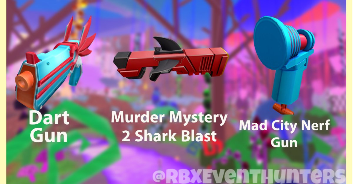 EventHunters - Roblox News on X: Here are some of the upcoming, Nerf Gun  Code/Event items!  / X