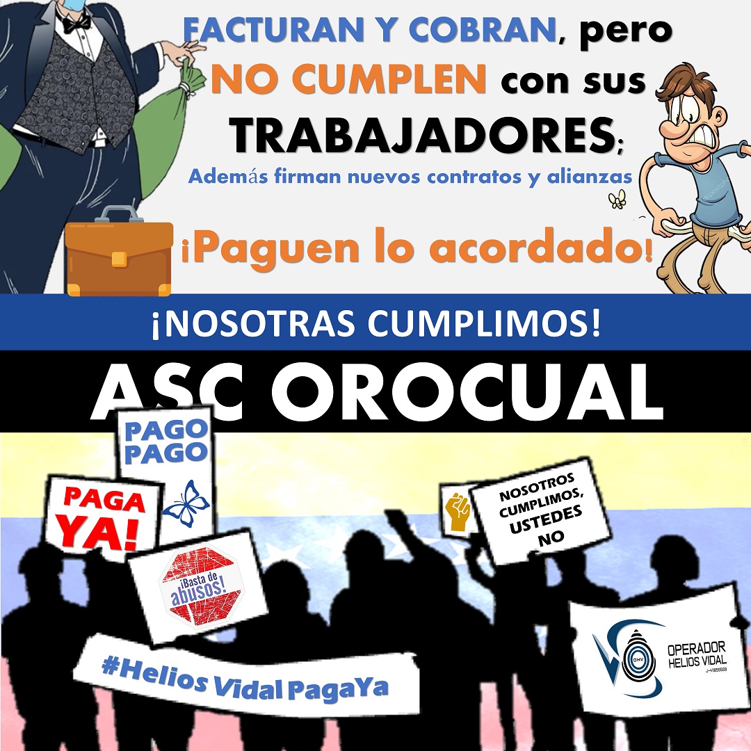 mariamarcanop's tweet photo. Empresa Helios Vidal factura, cobra y no salda deudas con sus trabajadores. Firma nuevos contratos y alianzas para seguir operando Orocual en Monagas ¡Pendientes! #HeliosVidalPagaYa @inspectoriamon2 @MPPPSTdireccin1 @eduardopiate2 @defensoria_vzla @incesvzla @IVSSoficial https://t.co/Nu5fCgs1xm
