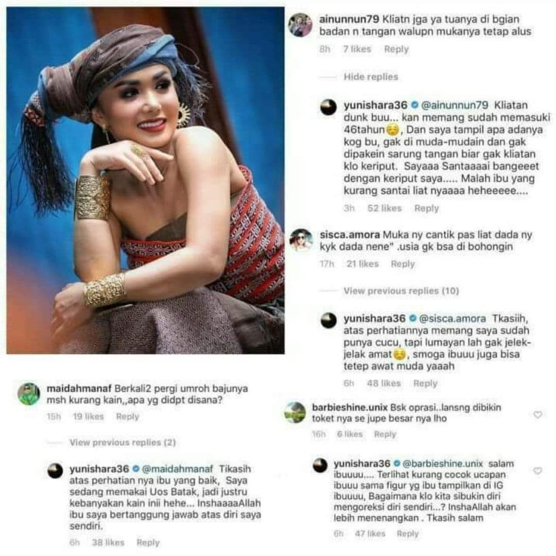 Jawaban santai Yuni Shara saat dinyinyiri netizen