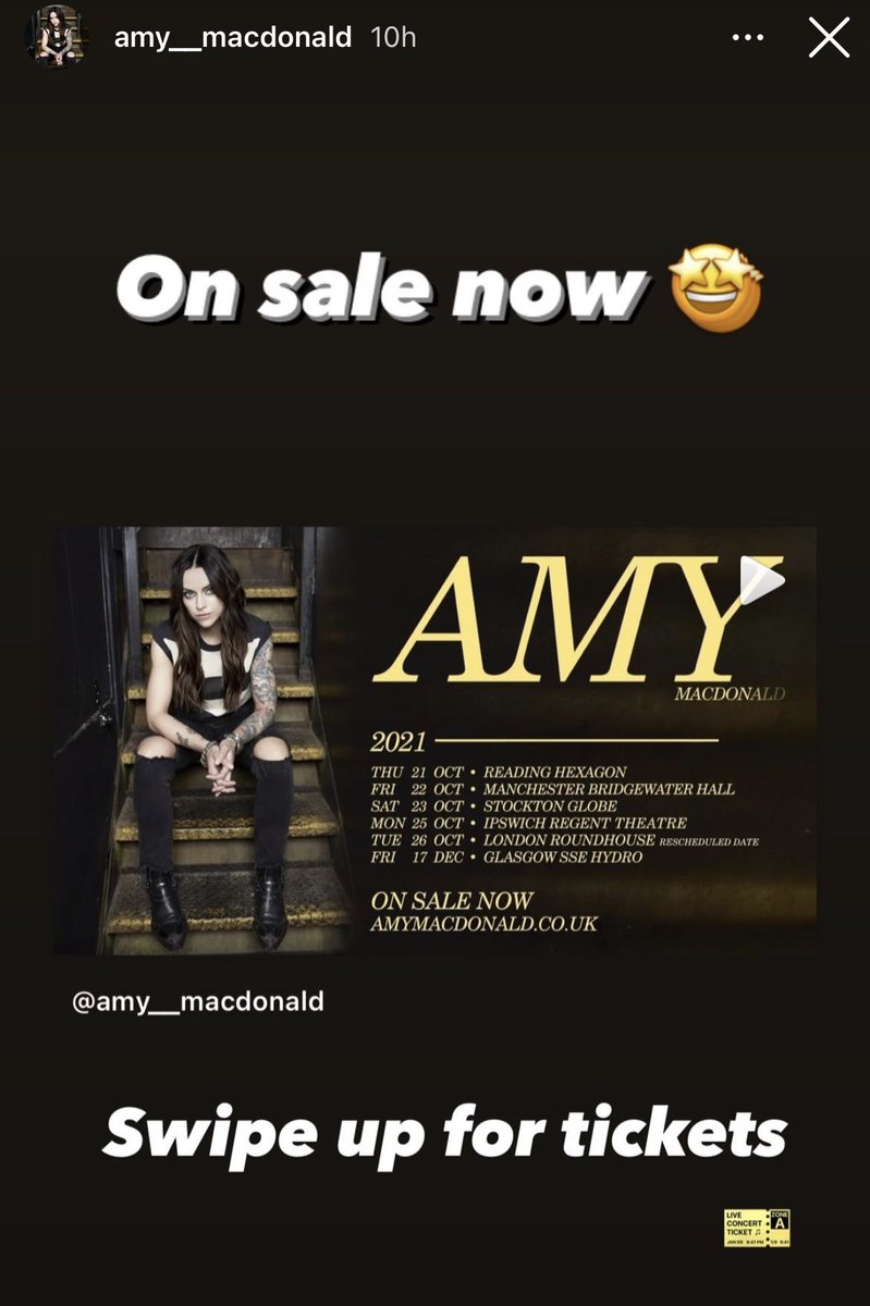 That’s my December 17TH sorted <a href="/Amy__Macdonald/">𝗔𝗠𝗬 𝗠𝗔𝗖𝗗𝗢𝗡𝗔𝗟𝗗</a> now just need to find a pal!