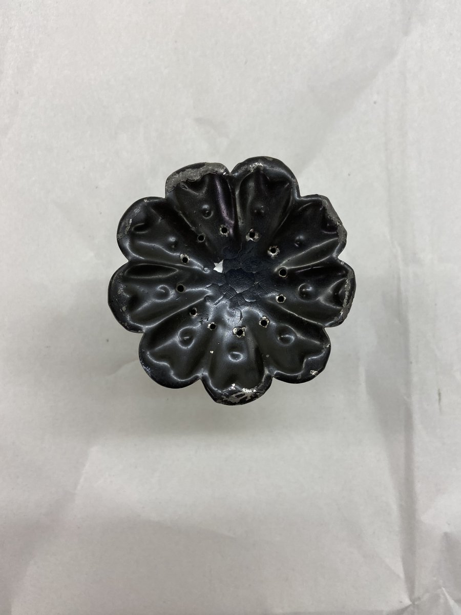 HistoryIndiana's tweet photo. today's #funfridayfind Can you guess what it is? It is made of tin and stands about 3" tall. https://t.co/aKNP8jS6KE
